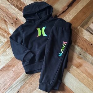 Hurley Kids Black and Neon Sweat Set